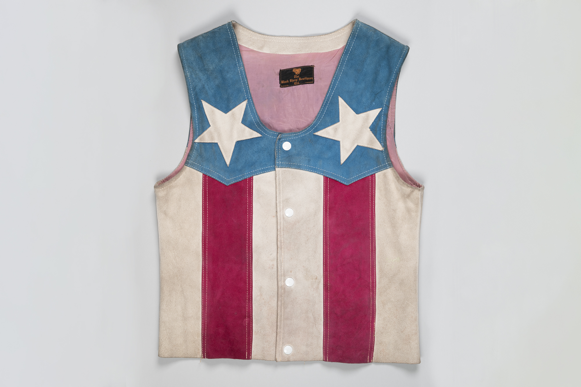 Image of American flag vest worn by Mark Dempsey, ca. 1970